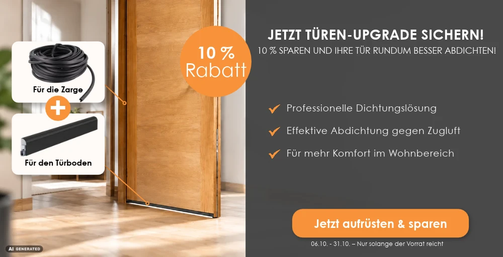 10 % Rabatt auf die Kombination aus Zargendichtung und Wind-Ex-Dichtung
