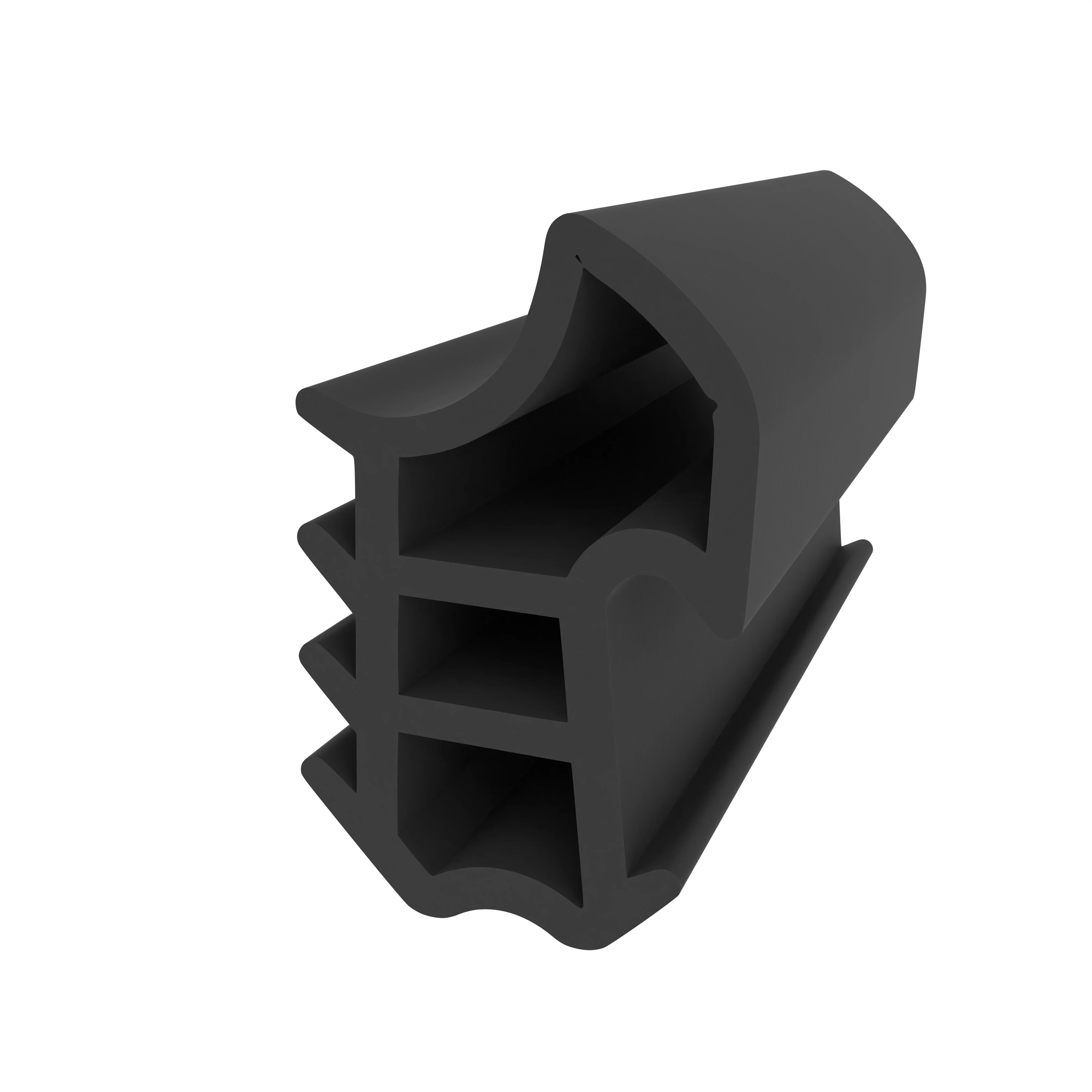 Türrahmen Dichtung - Stahlzargendichtung für Stahltüren | 23 mm Höhe | Farbe: schwarz