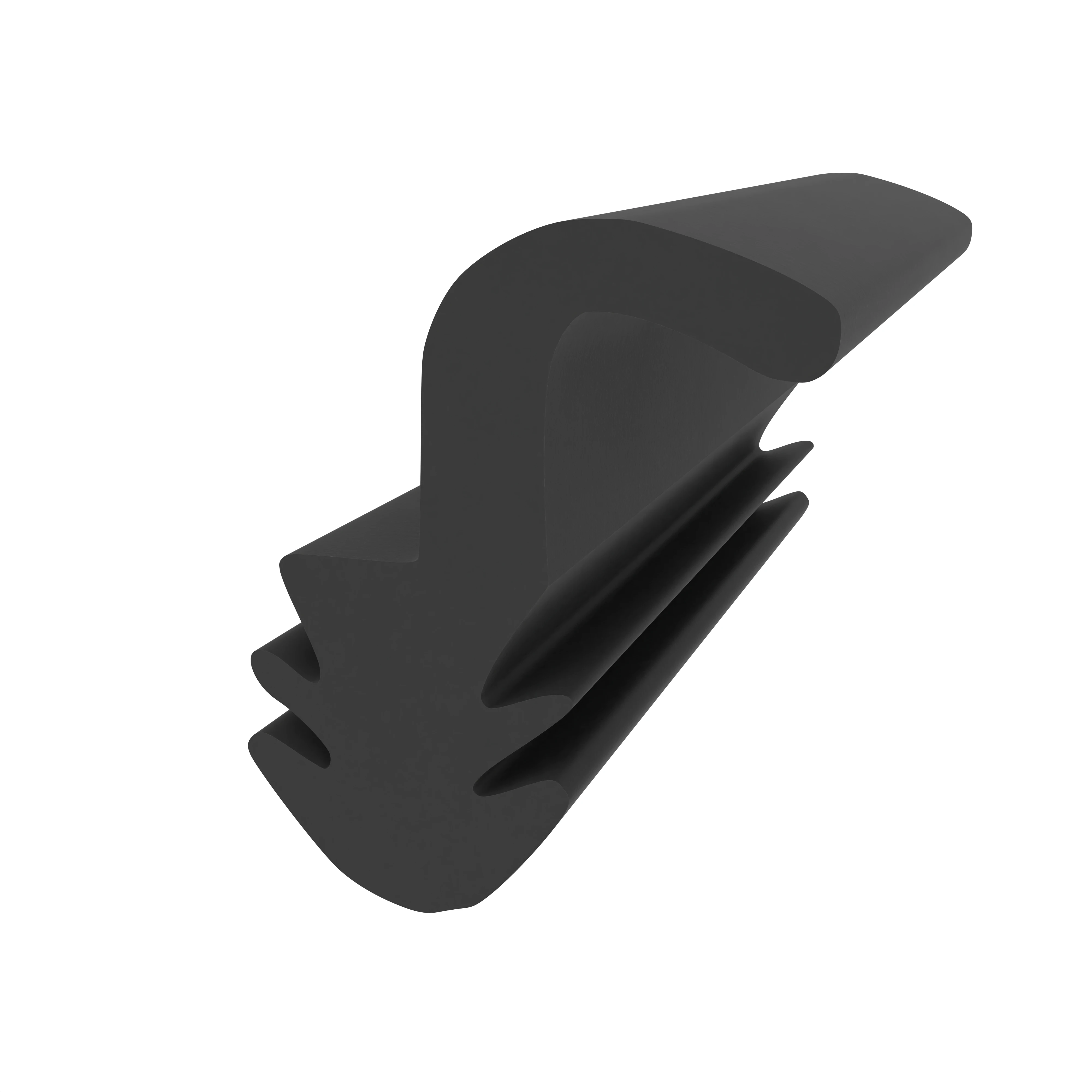 Anschlagdichtung mit Lippe und profiliertem Fuß | 10 mm Höhe | Farbe: schwarz