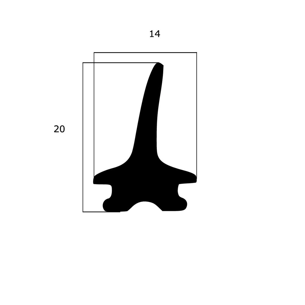 Mitteldichtungen - Mitteldichtung für Metall- und Alufenster | 20 mm Höhe | Farbe: schwarz