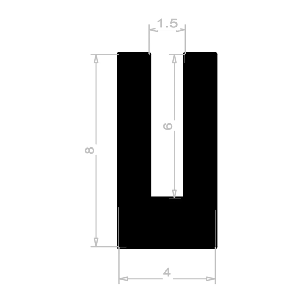 Kantenschutzprofil | Höhe: 8 mm | Farbe: schwarz