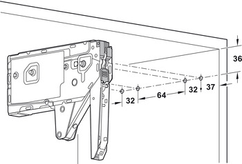 Blum Kraftspeicher-Einheit für Hochklappbeschlag | Leistungsfaktor 420-1610 | Farbe: dunkelgrau