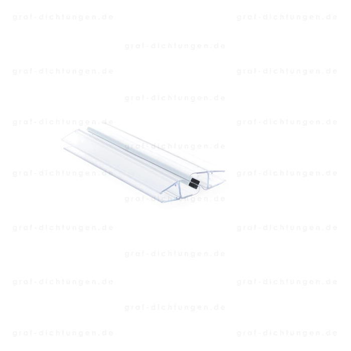 Senkrecht - Dusch-Magnetprofil 180 ° Winkel | 6 - 8 mm Glasstärke | Farbe: transparent