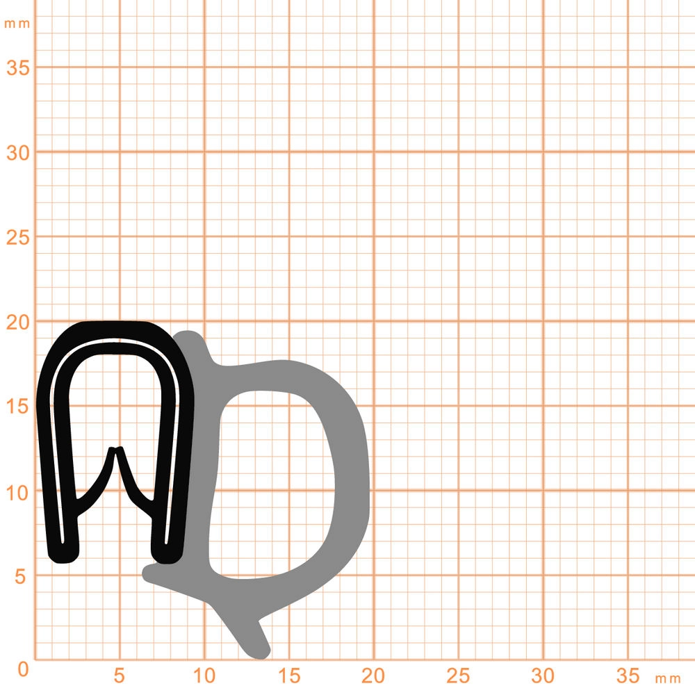 Kantenschutz Dichtprofile - Kantenschutzprofil | Klemmbereich: 1-4 mm | Farbe: schwarz