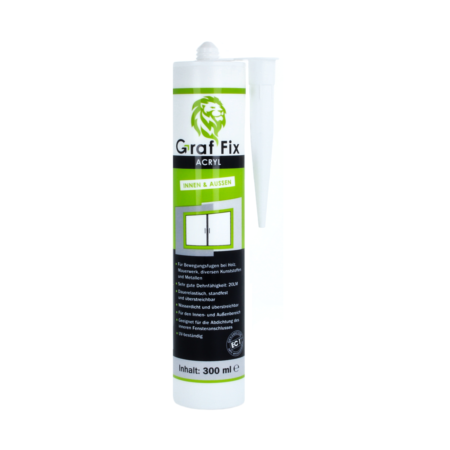 Graf-Fix Acryl | Innen- und Außenbereich | Farbe: weiß