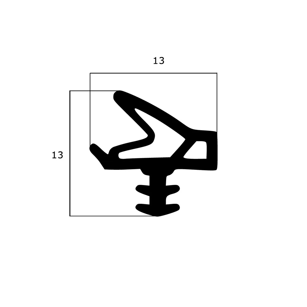 Türrahmen Dichtung - Holzzargendichtung für Haustüren | 12 mm Falzbreite | Farbe: grau