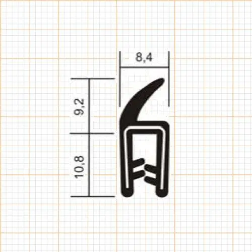 Kantenschutzprofil | Klemmbereich: 1 - 2 mm | Farbe: schwarz