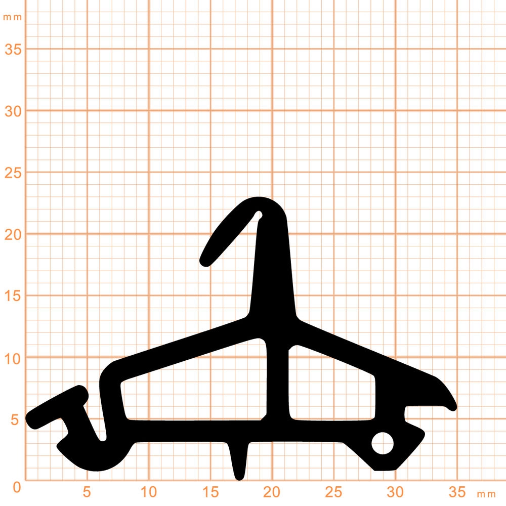 Mitteldichtung für Metall- und Alufenster | 23 mm Höhe | Farbe: schwarz