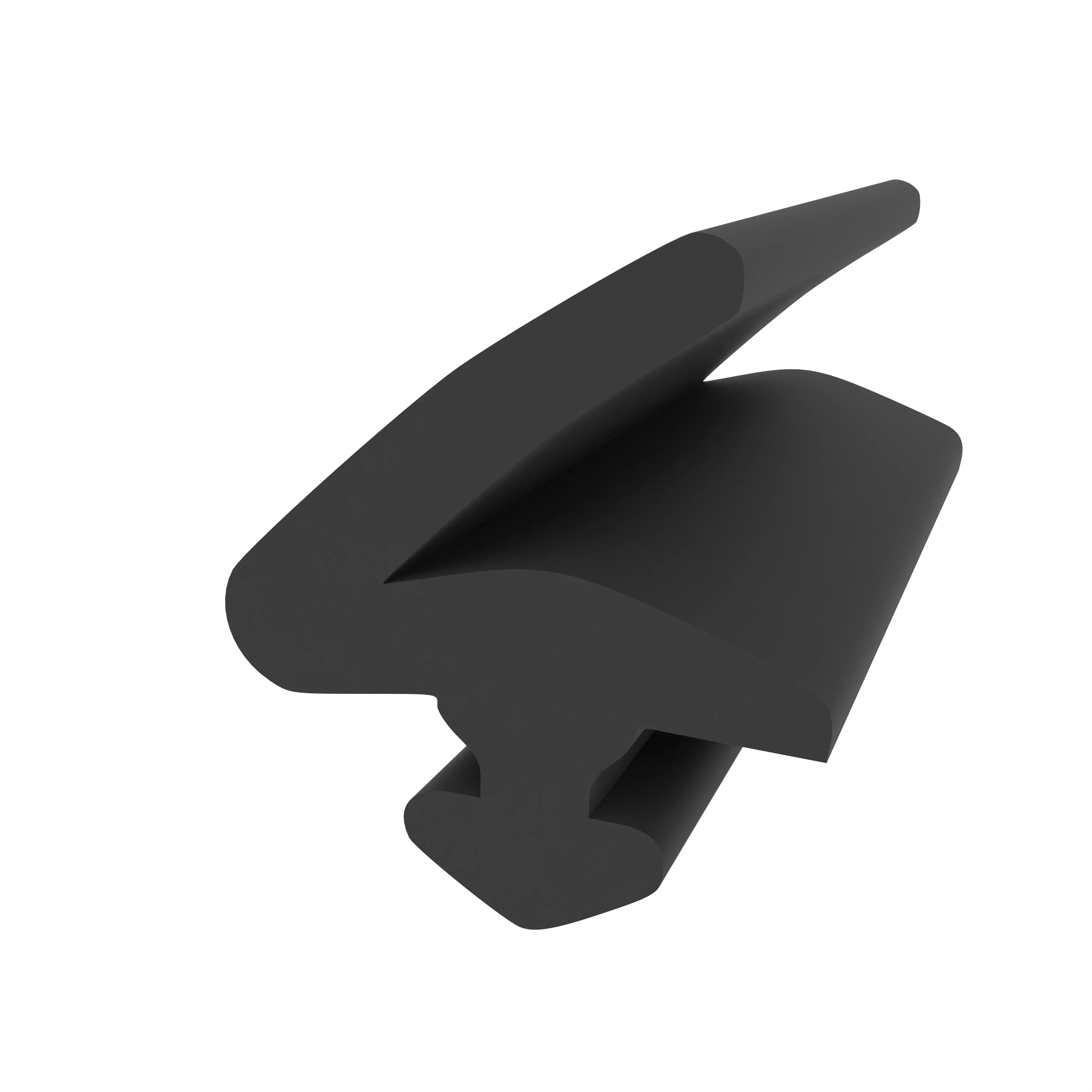 Anschlagdichtung mit Lippe und profiliertem Fuß | 9 mm Höhe | Farbe: schwarz  Anschlagdichtung mit Lippe und profiliertem Fuß | 9 mm Höhe | Farbe: schwarz