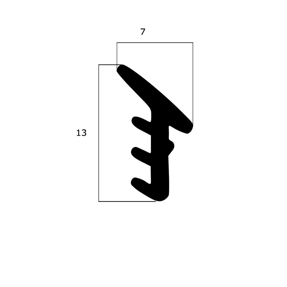 Verglasungsdichtungen - Verglasungsdichtung für Fenster | 13 mm Höhe | Farbe: schwarz
