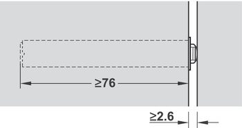 Zubehör Möbeltüren - Blum Druckschnäpper für Öffnungsunterstützung | Tip-On Langversion | Farbe: terraschwarz