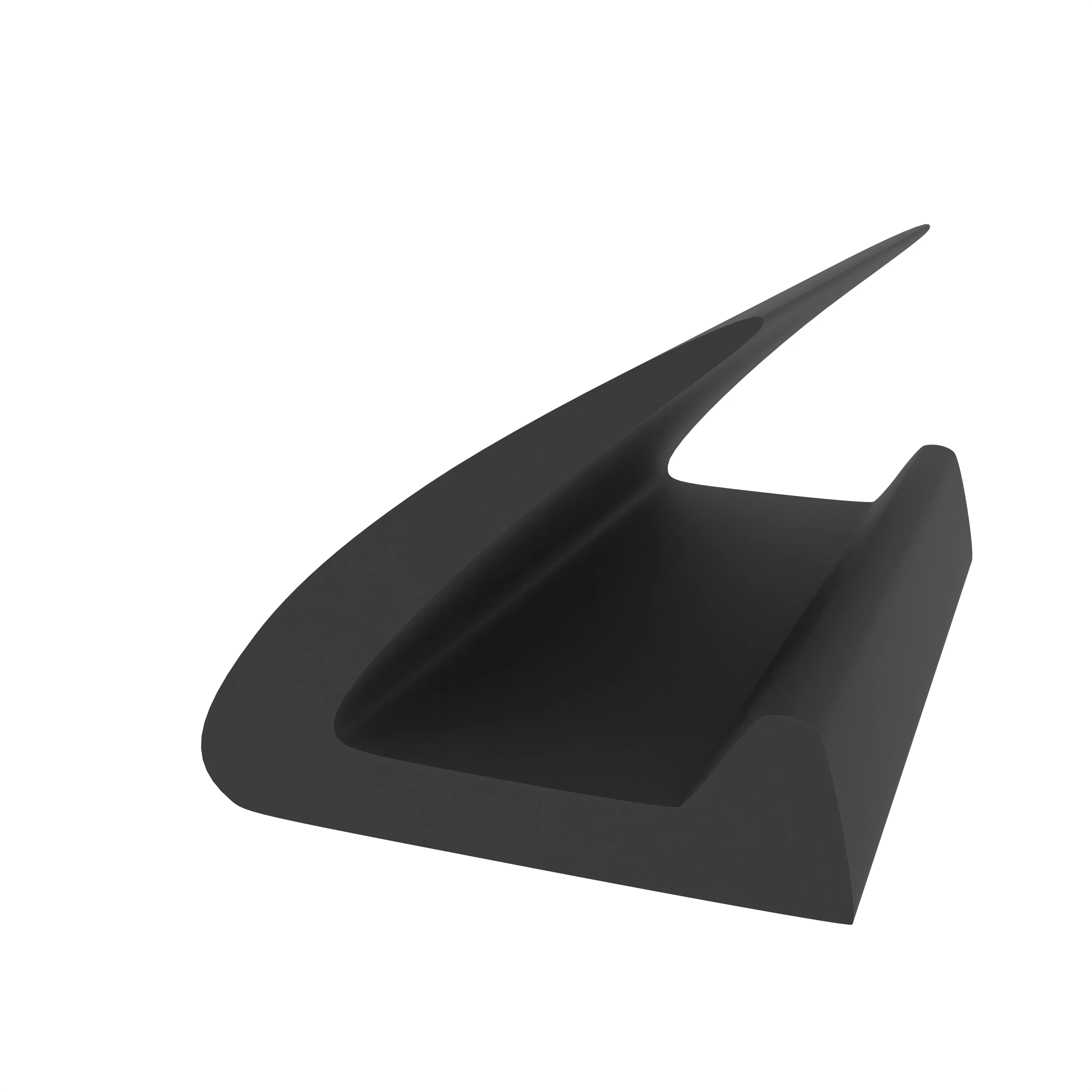 Lippendichtungen - Anschlagdichtung mit Lippe und glattem Fuß | 9 mm Höhe | Farbe: schwarz 
