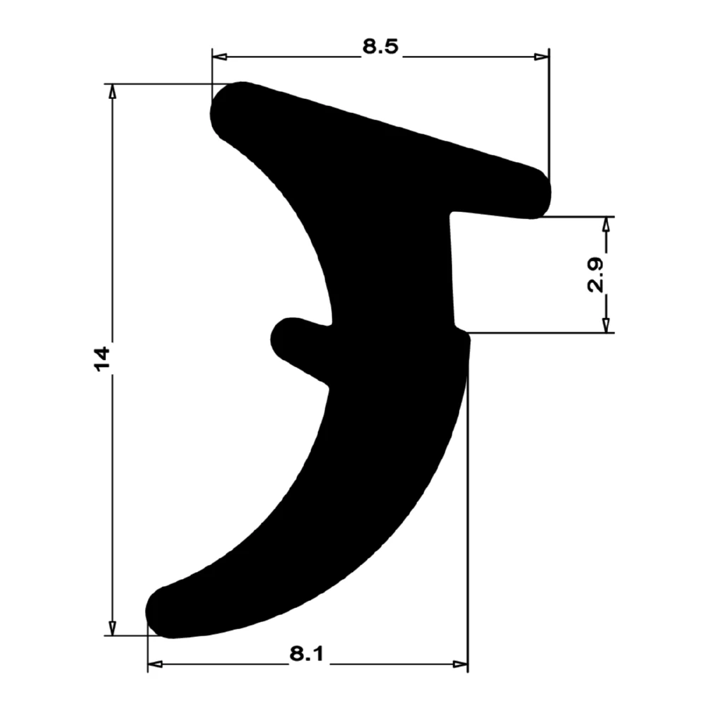 Verglasungsdichtung für Fenster | 11 mm Breite | Farbe: schwarz