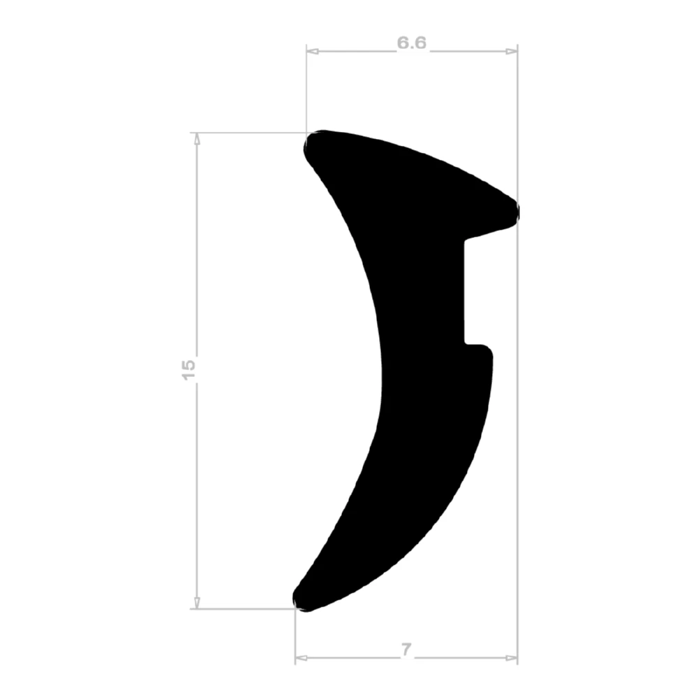 Verglasungsdichtung für Fenster | 7 mm Breite | Farbe: schwarz