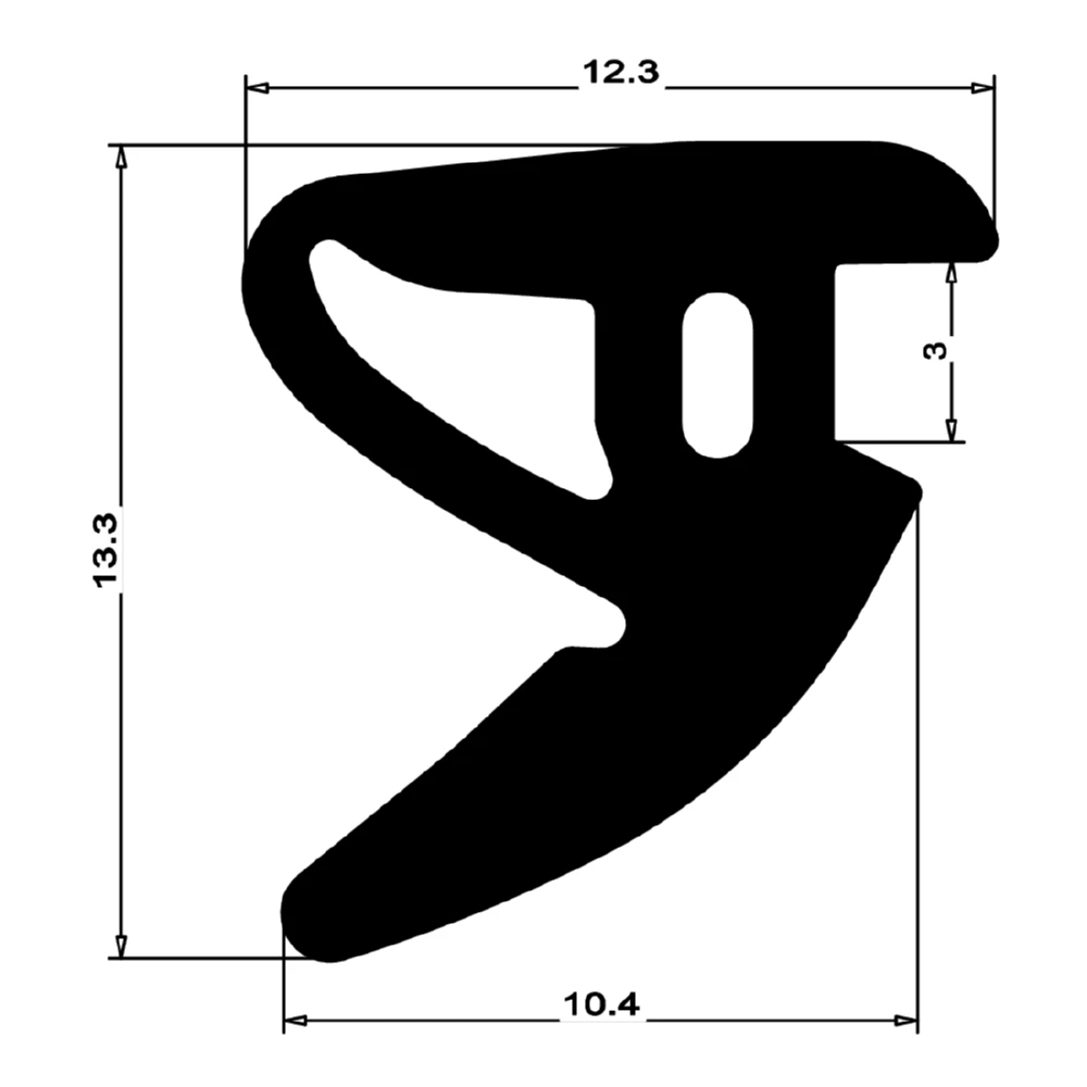 Verglasungsdichtung für Fenster | 13 mm Breite | Farbe: schwarz