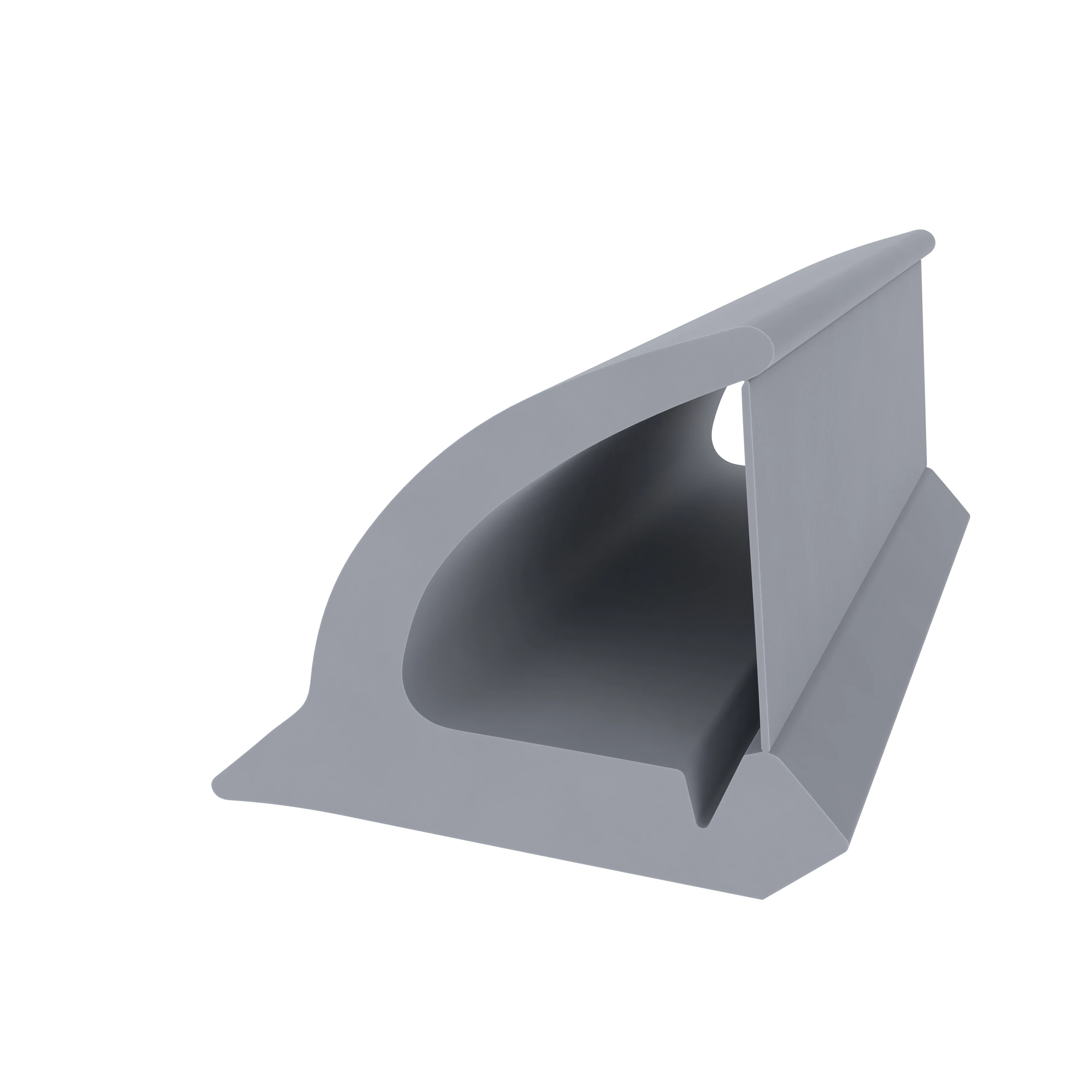 Lippendichtungen - Anschlagdichtung mit Lippe und glattem Fuß | 16 mm Höhe | Farbe: grau