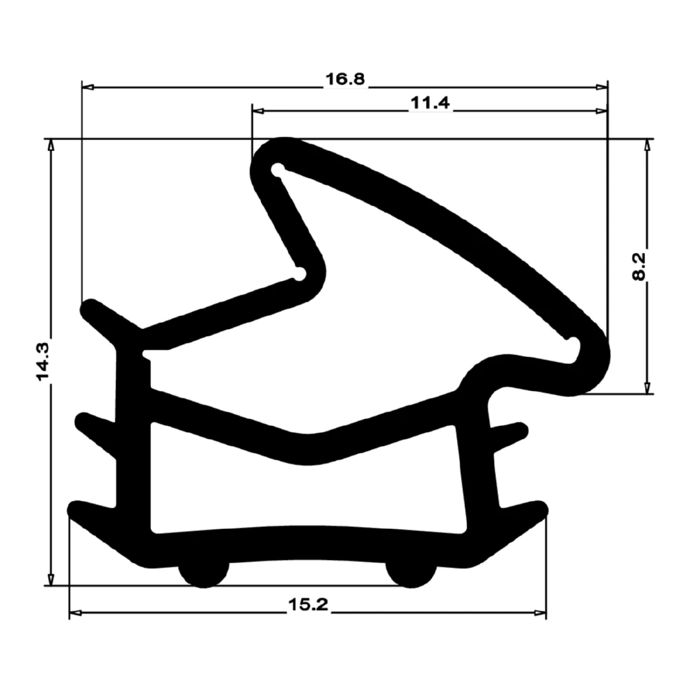 Stahlzargendichtung für Stahlrahmen | 15 mm Höhe | Farbe: grau