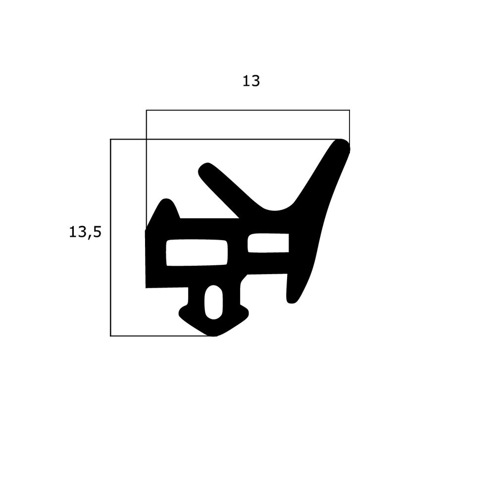 Verglasungsdichtungen - Verglasungsdichtung für Fenster | 13 mm Breite | Farbe: schwarz