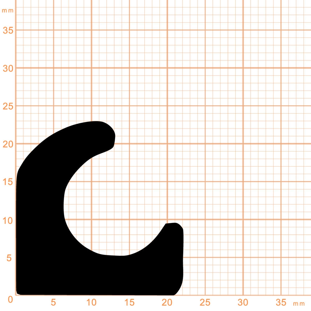 Moosgummi - Stahlzargendichtung für Stahlrahmen | 23 mm Höhe | Farbe: schwarz