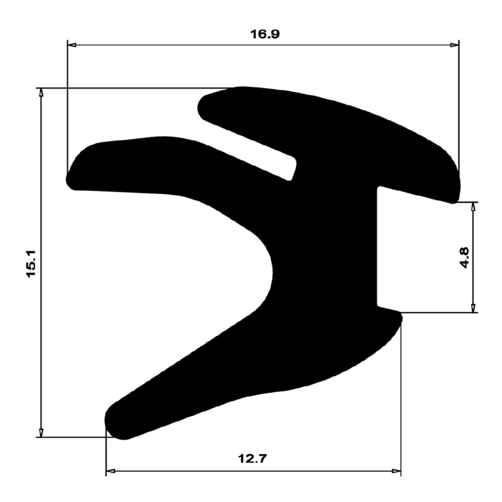 Verglasungsdichtung für Fenster | 18 mm Breite | Farbe: schwarz