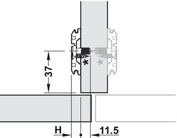 Kreuzmontageplatte von Blum | Modell: 173L8100.21MPL | Distanz: 0 mm