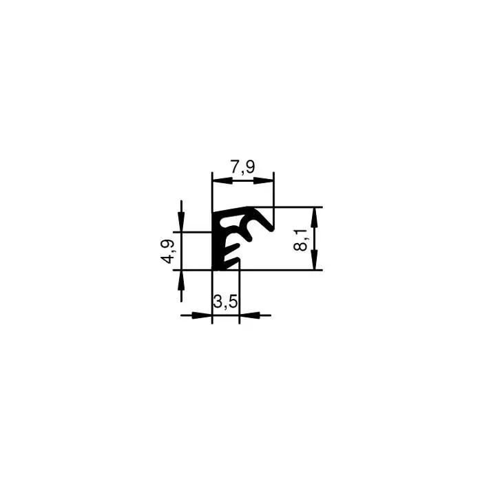 Überschlagdichtung für Fenster | Höhe: 9 mm | Farbe: grau