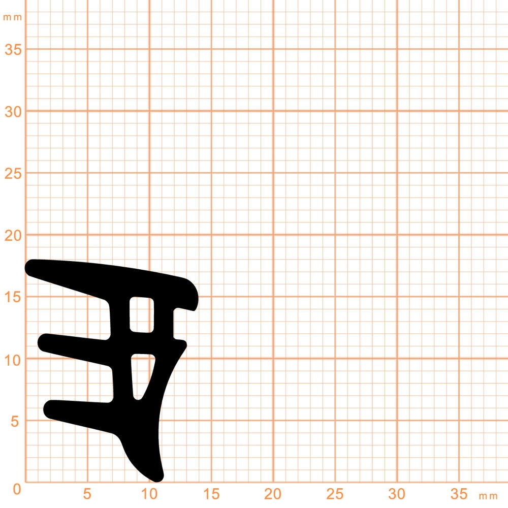 Verglasungsdichtungen - Verglasungsdichtung für Hartmann Fenster | 18 mm Höhe | Farbe: schwarz