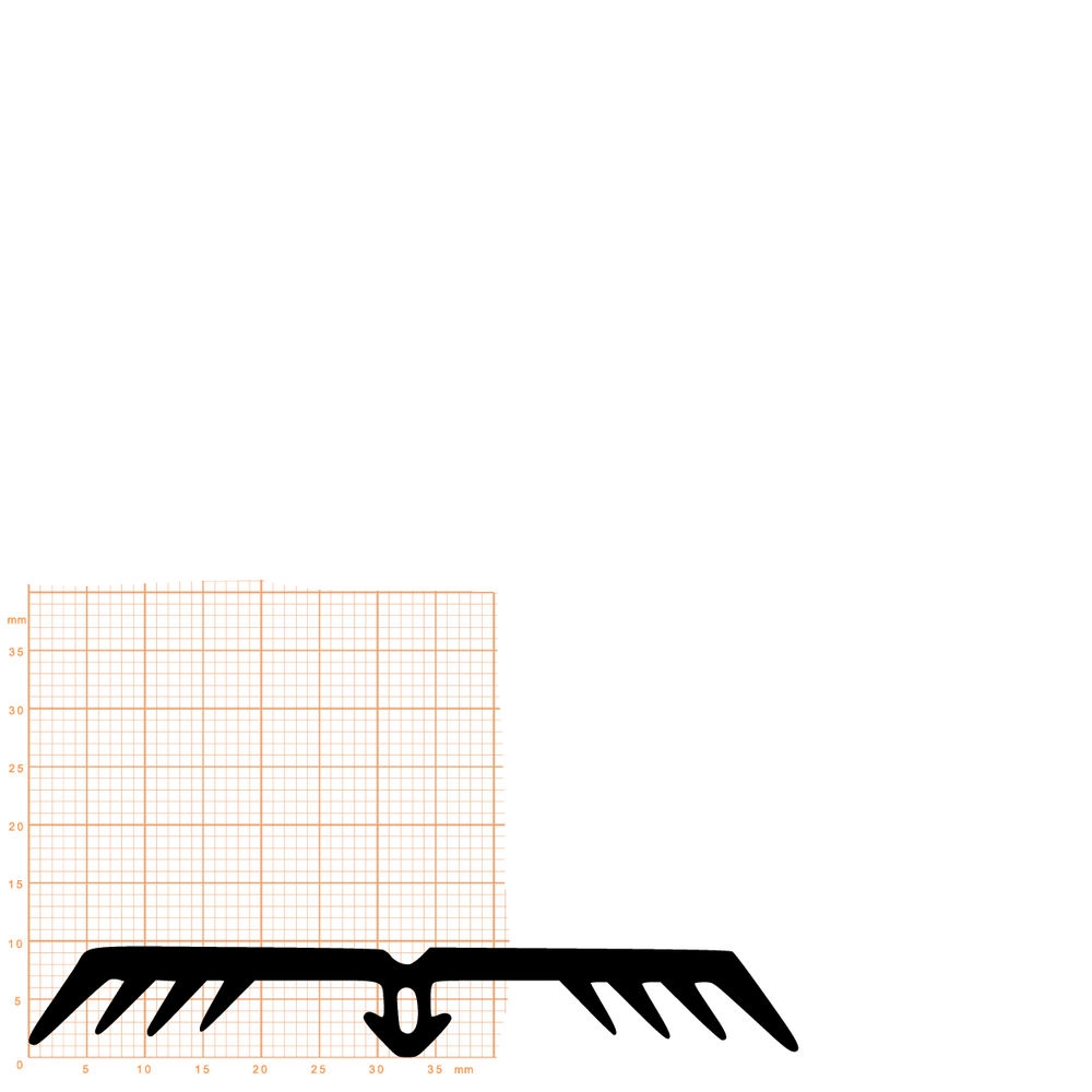 Glasauflage- und Fassadendichtungen - Verglasungsdichtung für Fenster | 68 mm Breite | Farbe: schwarz