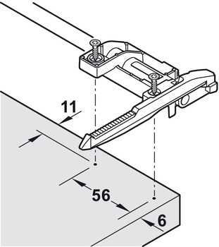 Schubkästen - Tablar-Arretierung für Schubladenführungen | Modell: 295H5700 | Farbe: oriongrau