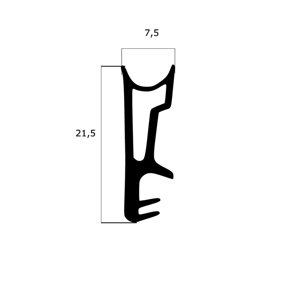 Flügelfalzdichtungen - Flügelfalzdichtung für Holzzargen  | 14,5 mm Falzhöhe | Farbe: schwarz