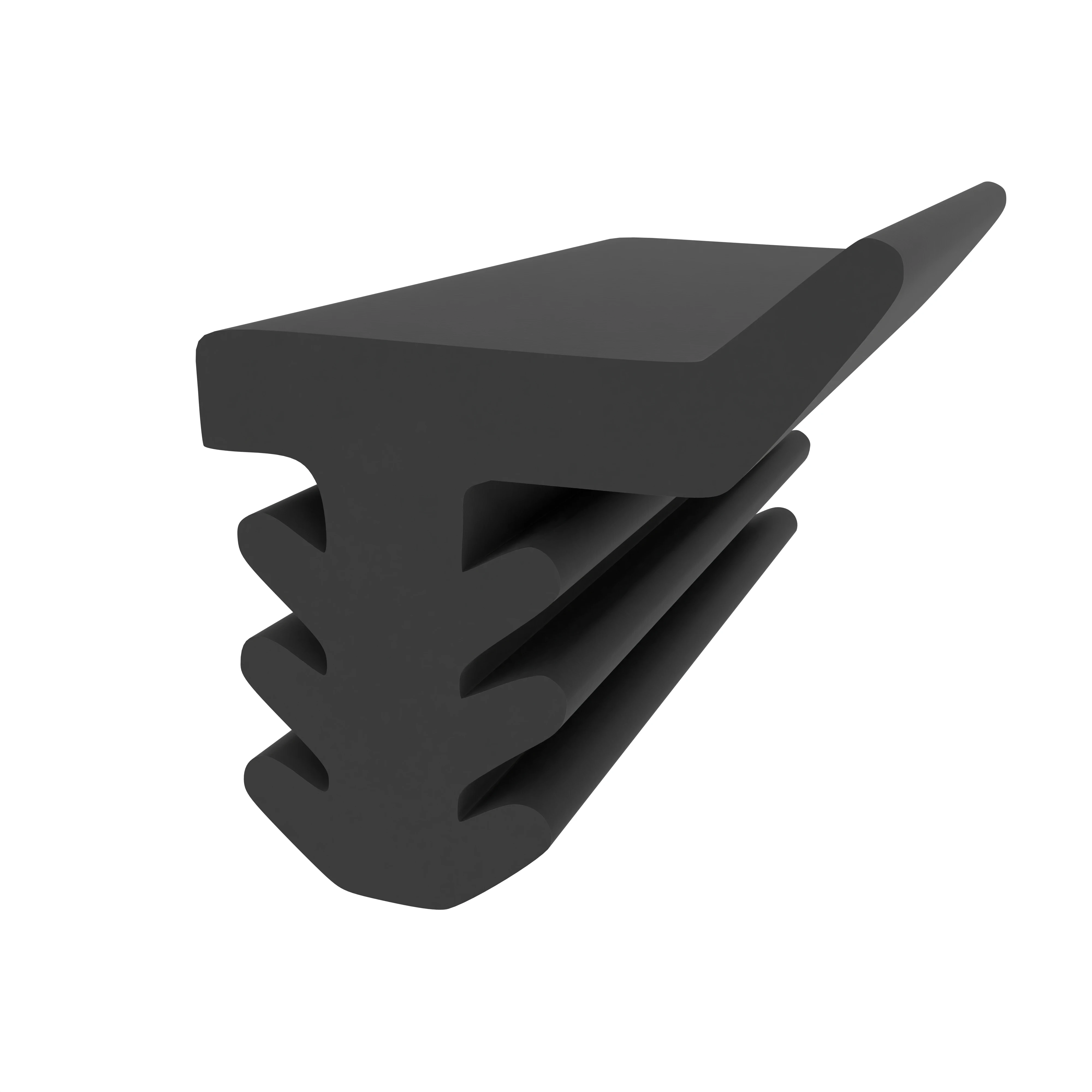 Türrahmen Dichtung - Stahlzargendichtung für Stahlrahmen | 13 mm Höhe | Farbe: schwarz