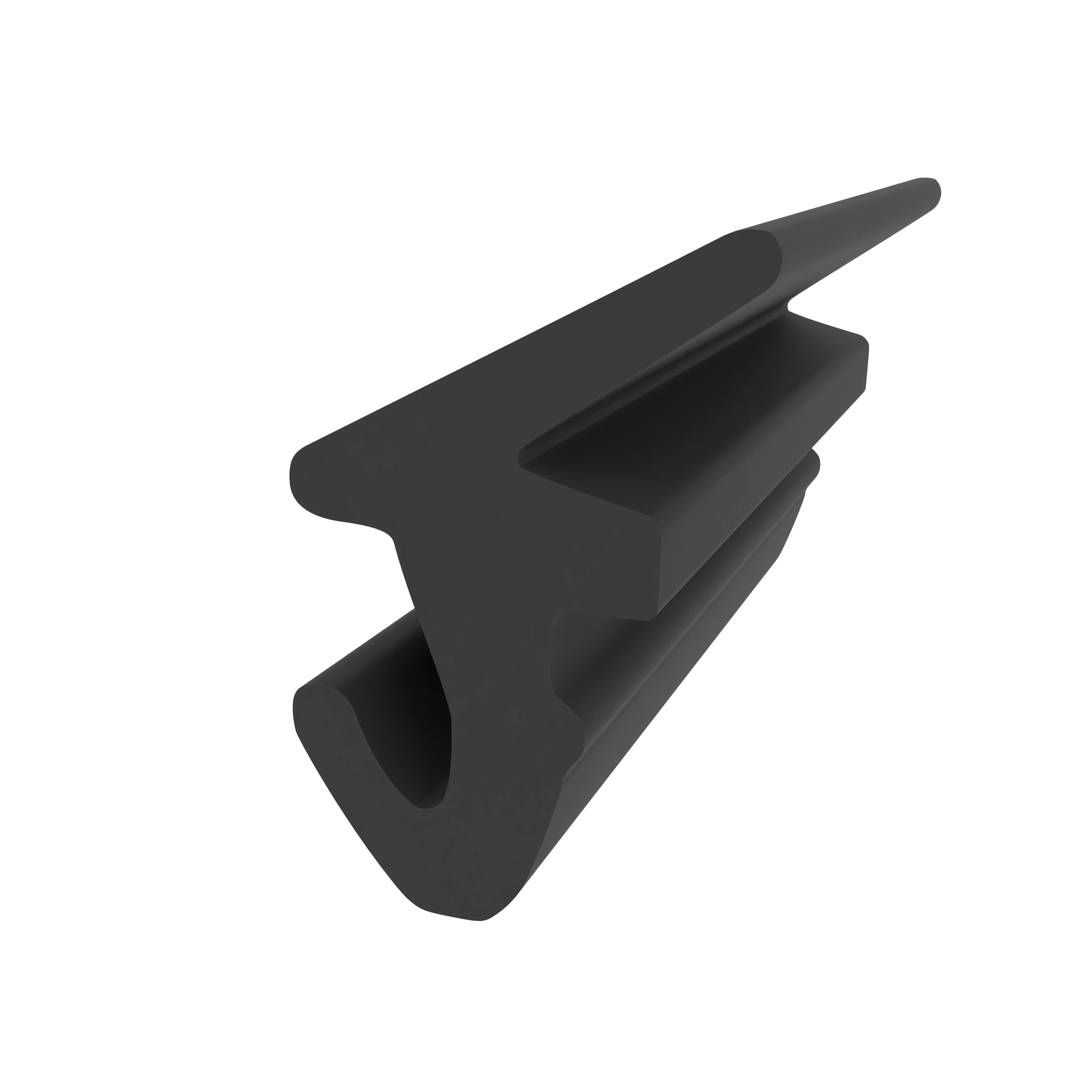 Anschlagdichtung mit Lippe und profiliertem Fuß | 6,5 mm Breite | Farbe: schwarz