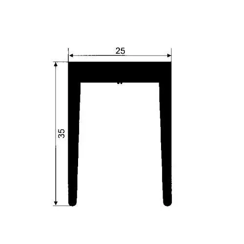 EPDM Dichtungen - Kühlschrankdichtung Meterware | Höhe: 35 mm | Farbe: schwarz