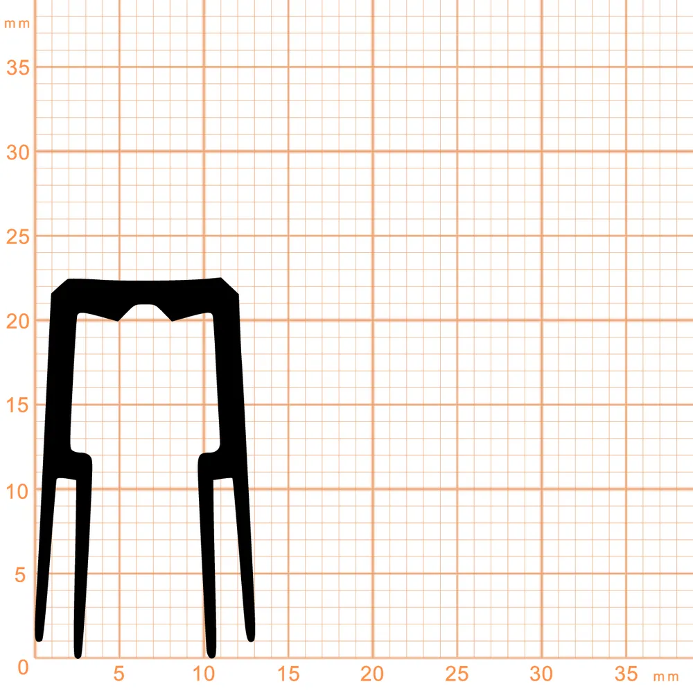 Bodenschleifdichtungen - Boden-Auflaufdichtung für Türen | Höhe: 22,5 mm | Farbe: dunkelgrau