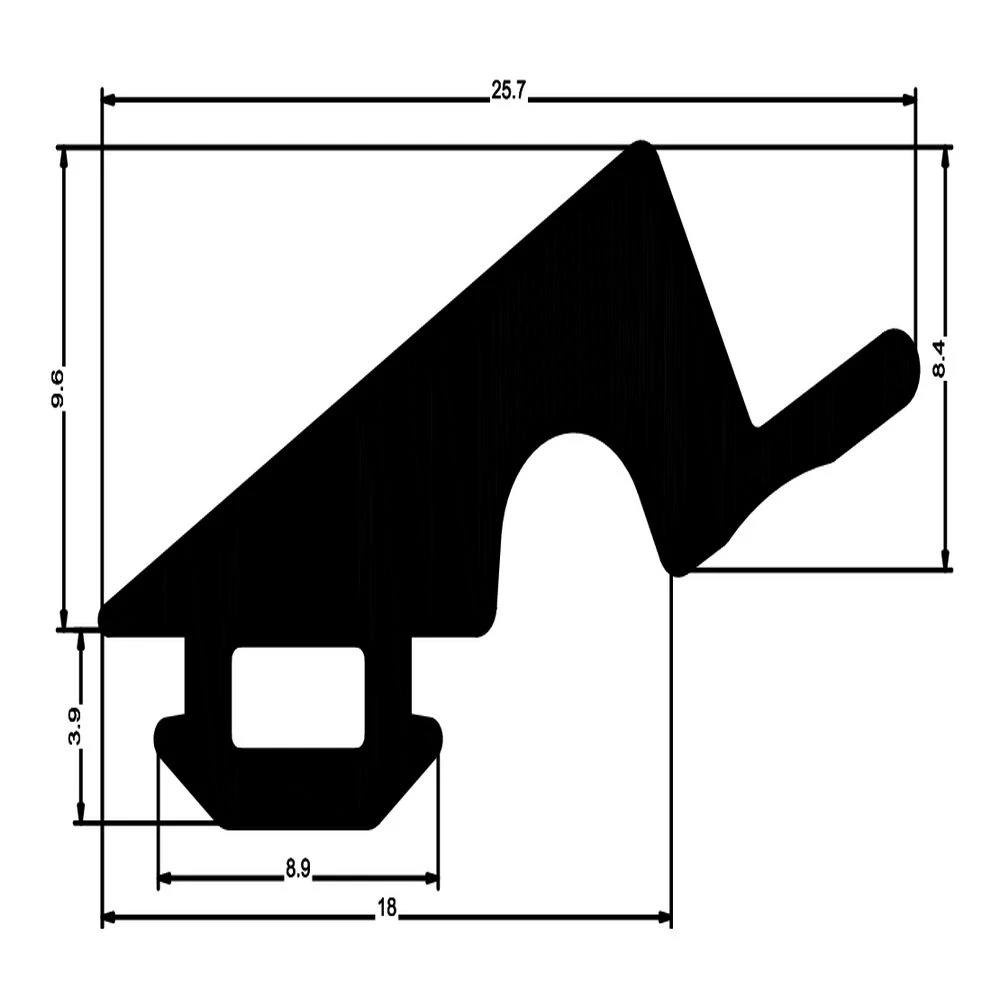 Mitteldichtung für Metall- und Kunststofffenster | 15 mm Höhe | Farbe: schwarz