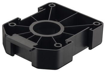 Tischbeschläge & Rollen - Befestigungsplatte für Häfele AXILO™ 78 Sockelsystem | Farbe: schwarz