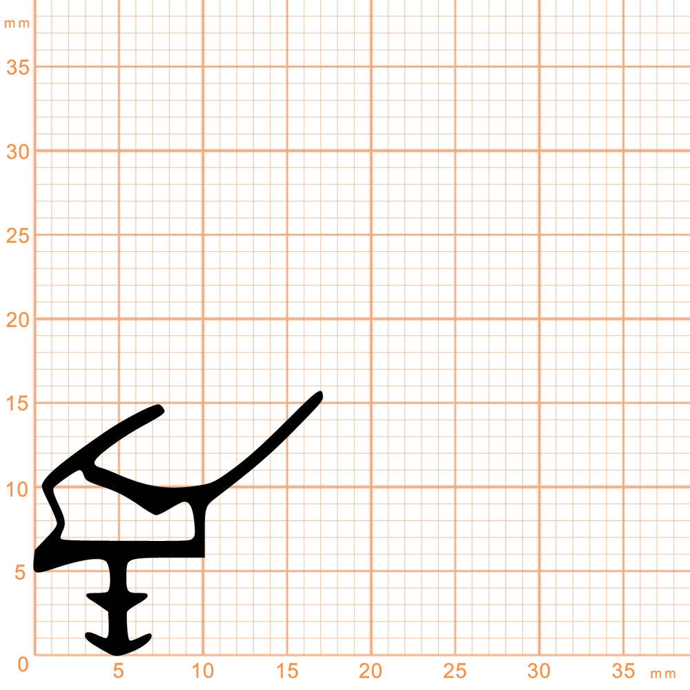 Rauchdichtung Feuerschutzdichtung - Zimmertürdichtung für Haustüren | 15,5 mm Höhe | Farbe: schwarz