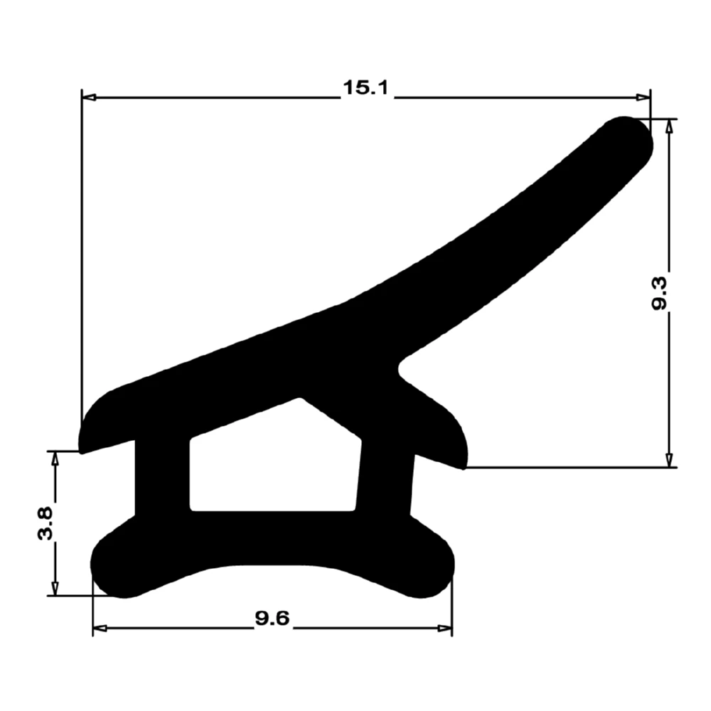 Mitteldichtung für Metall- und Alufenster | 13 mm Höhe | Farbe: schwarz