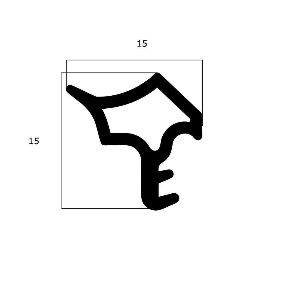 Türrahmen Dichtung - Stahlzargendichtung für Stahlprofile | 15 mm Breite | Farbe: weiß