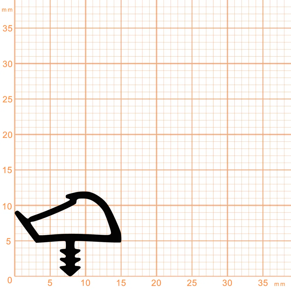 Türrahmen Dichtung - Holzzargendichtung für Zimmertüren | 14 mm Falzbreite | Farbe: grau