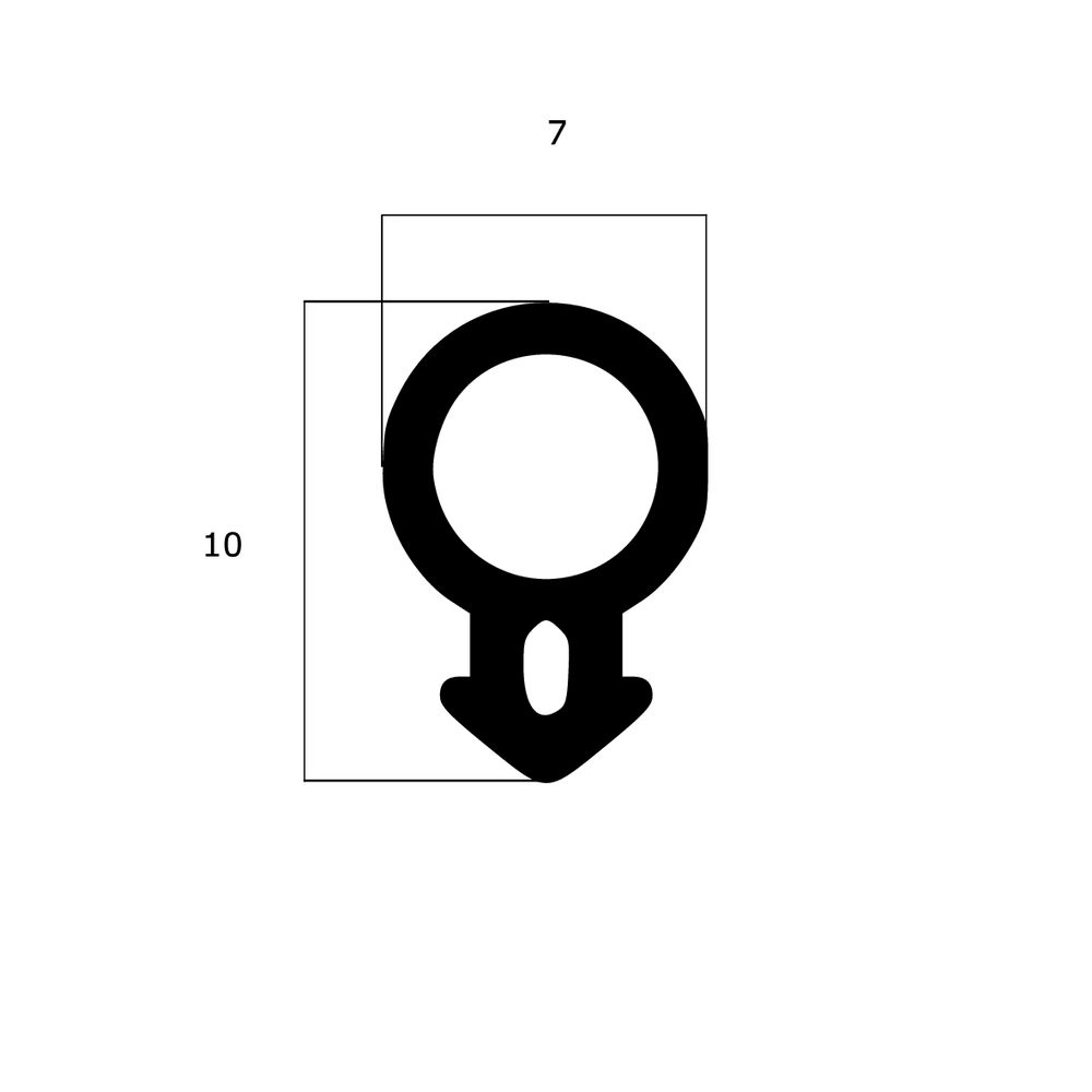 Schlauchdichtungen - Anschlagdichtung mit Schlauch | 10 mm Höhe | Farbe: schwarz