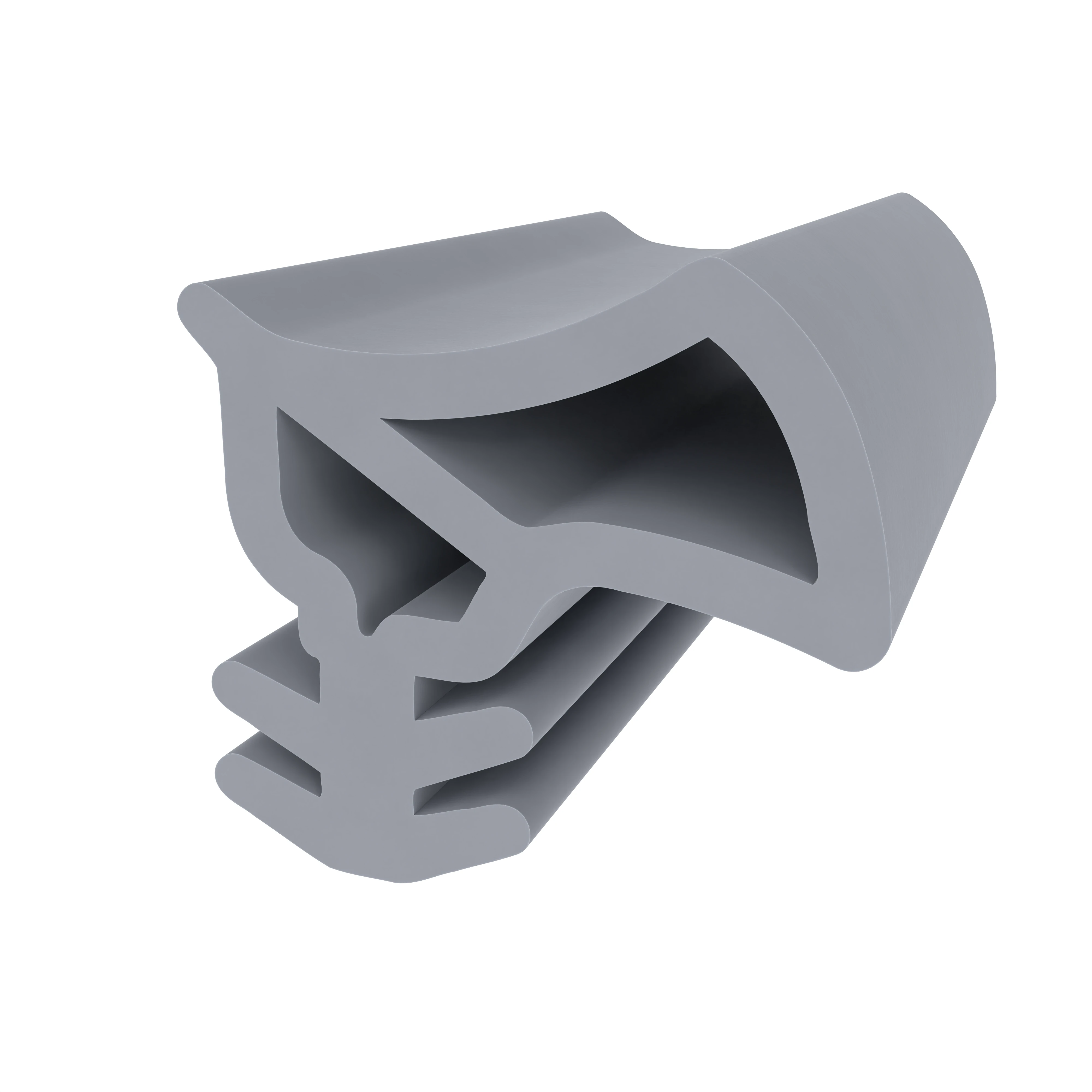 Stahlzargendichtung für senkrechte Nut | 15 mm Höhe | Farbe: grau