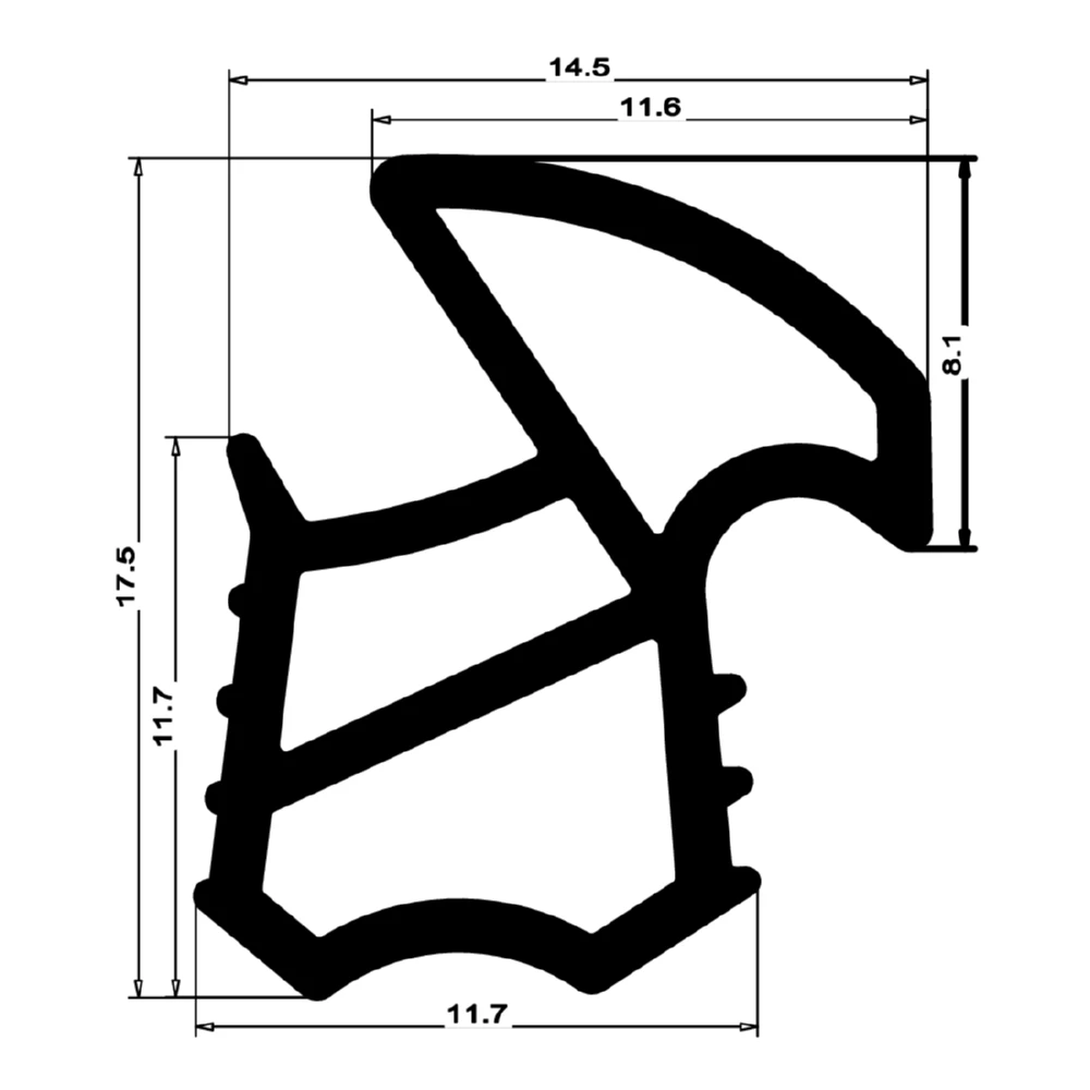 Stahlzargendichtung für Stahlzargen | 17 mm Breite | Farbe: grau