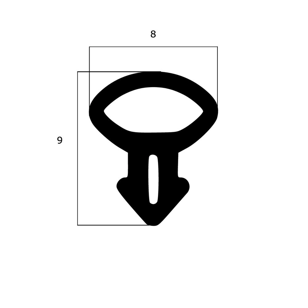 Schlauchdichtungen - Anschlagdichtung mit Schlauch | 9 mm Höhe | Farbe: weiß