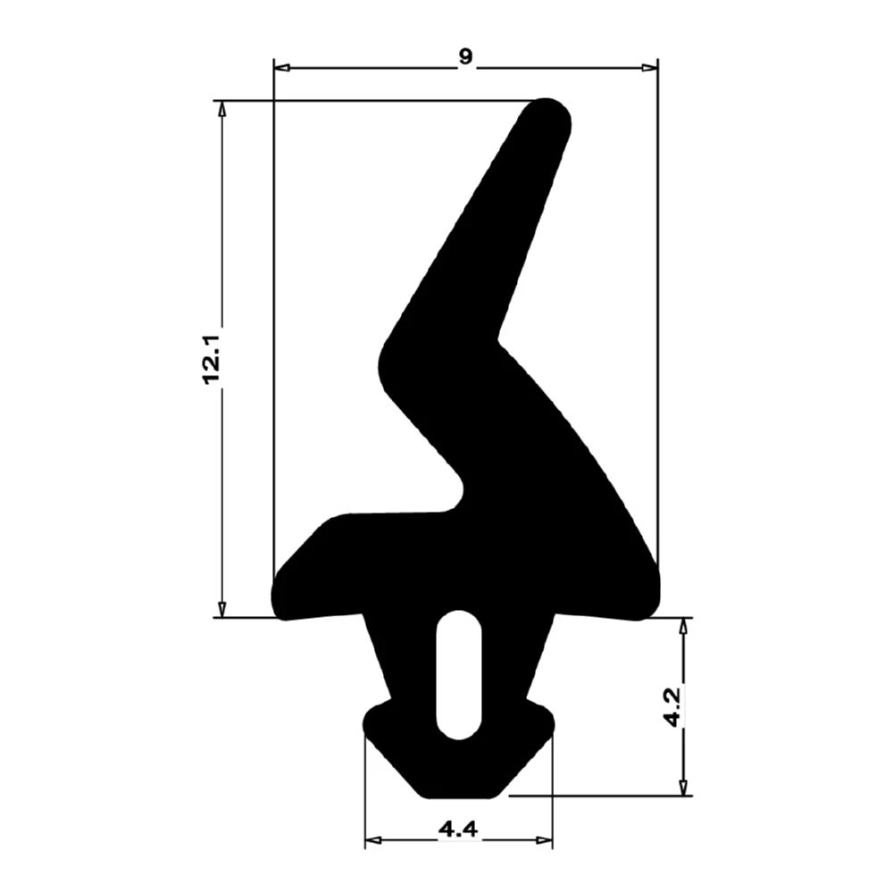 Mitteldichtung für Metall- und Alufenster | 17 mm Höhe | Farbe: schwarz