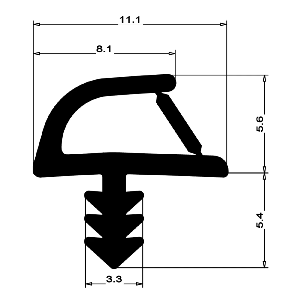 Holzzargendichtung für Holztüren | 12 mm Falzbreite | Farbe: braun