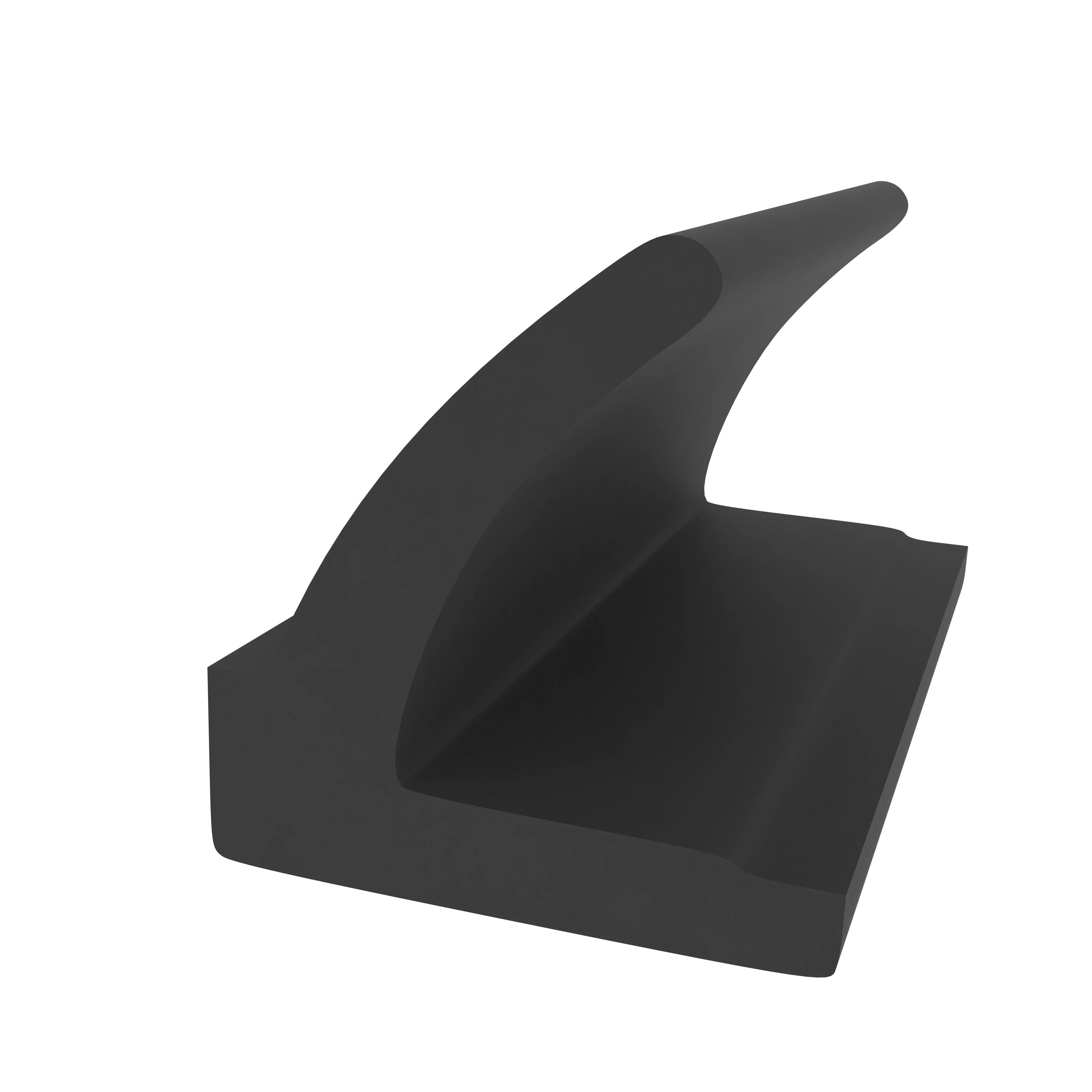 Anschlagdichtung mit Lippe und glattem Fuß | 9 mm Höhe | Farbe: schwarz  Anschlagdichtung mit Lippe und glattem Fuß | 9 mm Höhe | Farbe: schwarz