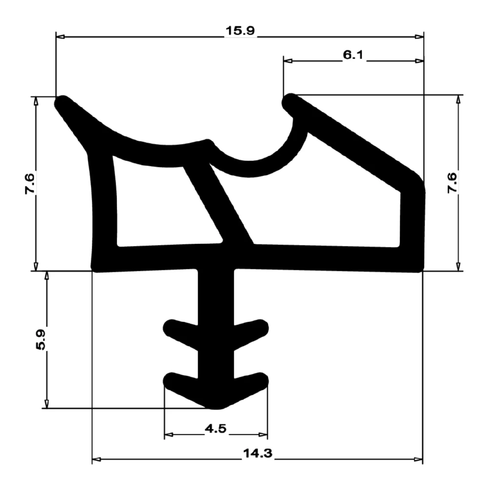 Zimmertürdichtung für Haustüren | 16 mm Falzbreite | Farbe: beige