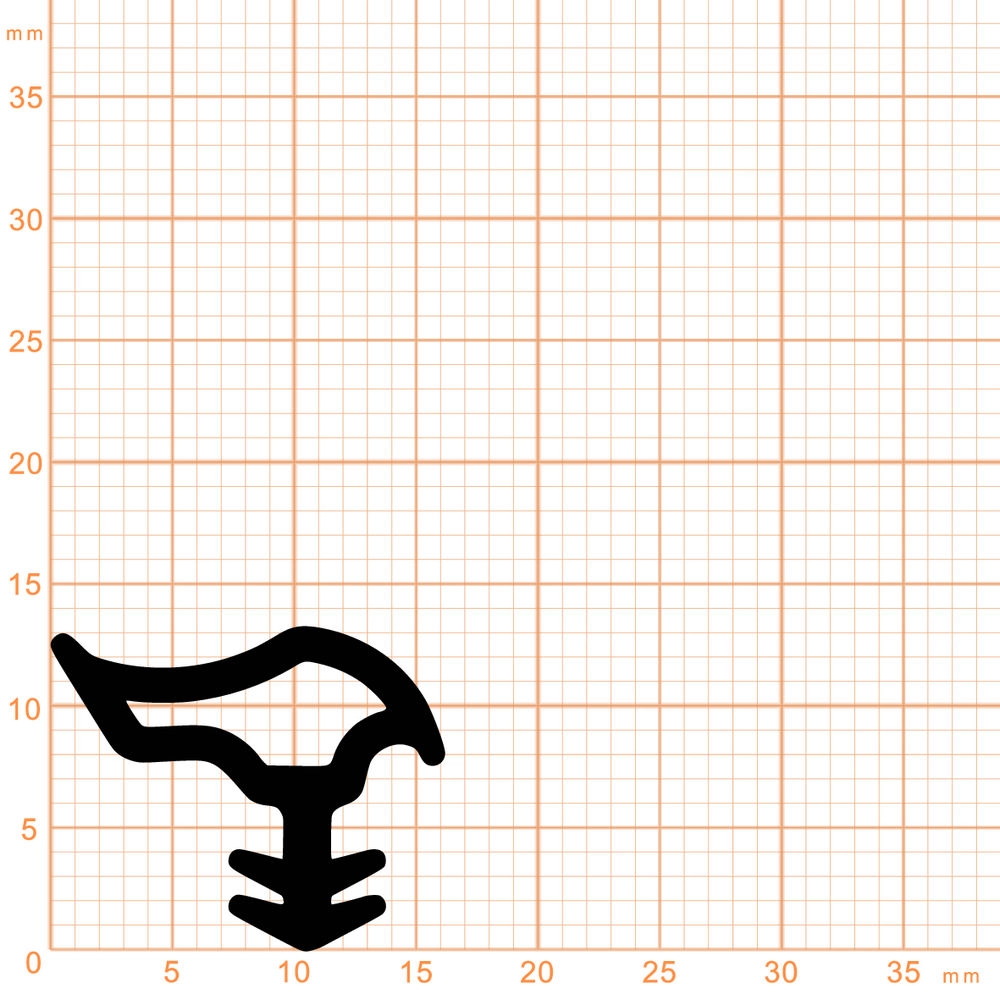 Türrahmen Dichtung - Stahlzargendichtung für Metallzargen | 13 mm Höhe | Farbe: weiß