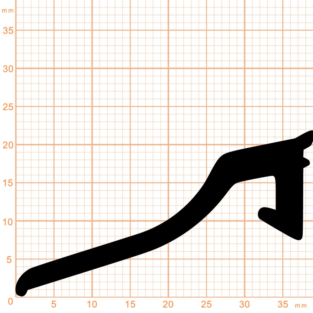 Verglasungsdichtungen - Verglasungsdichtung für Wintergärten | 39 mm Breite | Farbe: schwarz